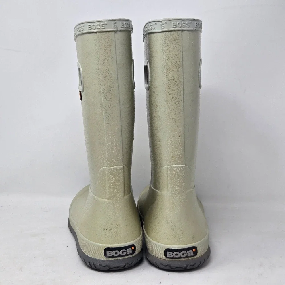 Bogs K Rainboot Glitter Green Waterproof Rubber Boots Youth Size 2 72399-040